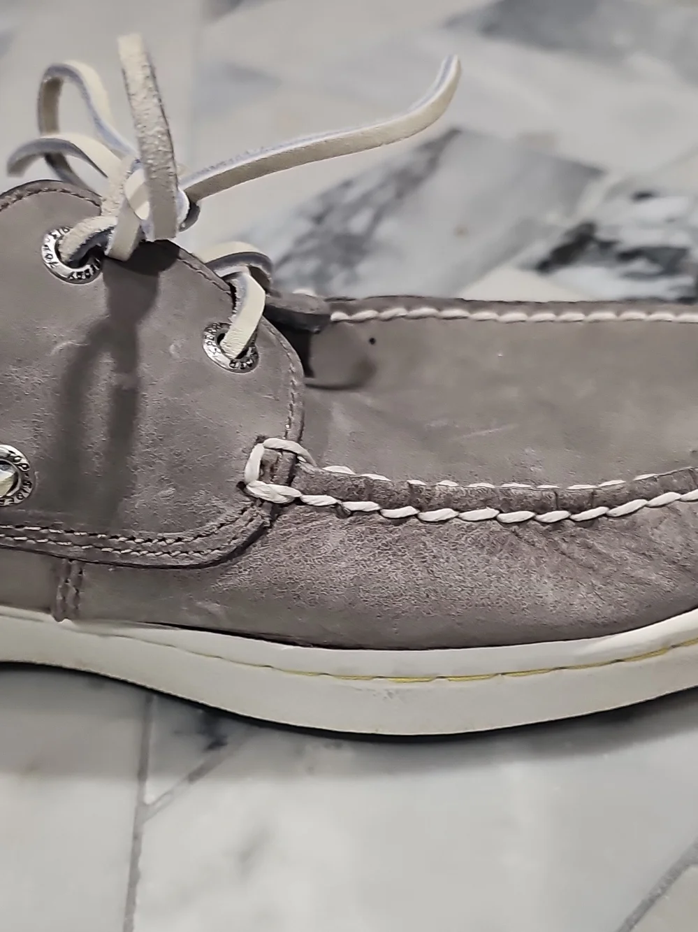 Sperry Cup Collection Men’s Gray Leather Topsiders Size 10.5